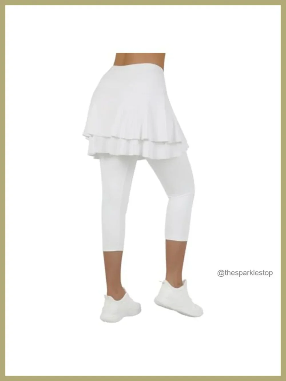 Skirted Leggings with Pockets, High Waist Tennis Skort, Athletic Capri